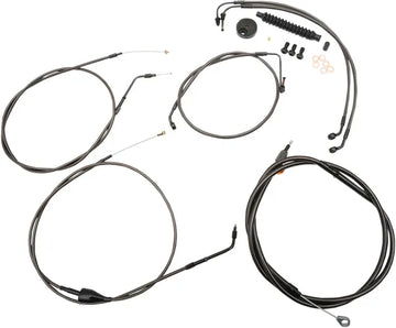 Harley Davidson Flhr [LA CHOPPERS] - Kit guidon/conduite de frein tressé minuit standard