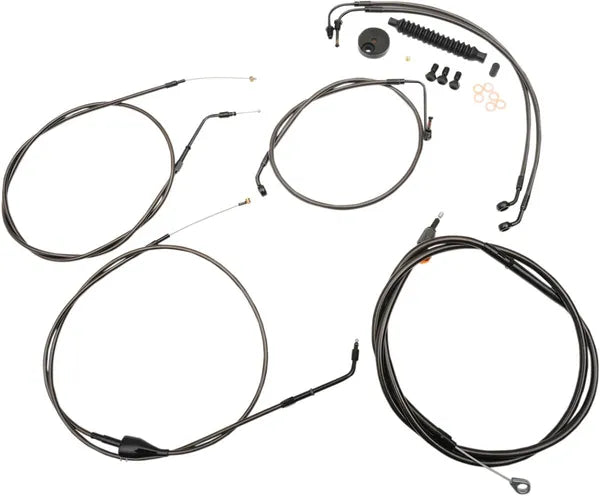 Harley Davidson Flhri [LA CHOPPERS] - Standard Midnight Braided Handlebar/Brake Line Kit