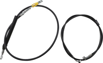 Harley Davidson Flfb [LA CHOPPERS] - Kit complet de câbles de guidon/ligne de frein en vinyle noir tressé