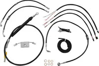 Harley Davidson Fxdrs 114 [LA CHOPPERS] - Kit complet de câbles de guidon/ligne de frein tressés en vinyle noir