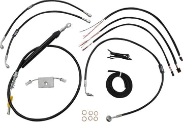 Harley Davidson Fxdrs 114 [LA CHOPPERS] - Kit complet de câbles de guidon/ligne de frein tressés en vinyle noir