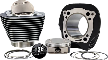 Harley-Davidson FLHTCUTG 1868 Tri Glide Ultra 114 [2025] - 132" Hochverdichtungs- / 136" Big Bore Kit – Oberfläche: Hervorgehobene Lamellen, Black Granite – Merkmal: +8,5 cm³ Kuppelvolumen – Bild 2