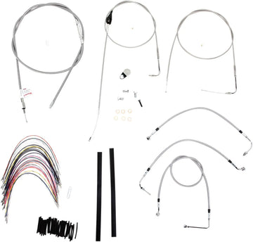 harley davidson flhri [BURLY BRAND] - Kit complet de câbles de guidon/conduites de frein en acier inoxydable