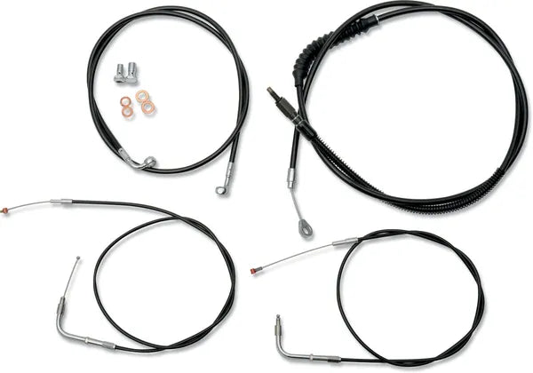 Harley Davidson Fxst [LA CHOPPERS] - Kit de câble de guidon/conduite de frein en vinyle noir standard
