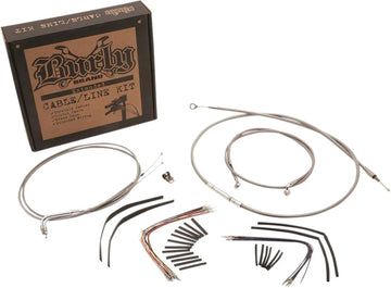 harley davidson fxsb [BURLY BRAND] - Kit complet de câbles de guidon/conduites de frein tressés en acier inoxydable - 0