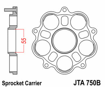 Ducati Hypermotard 796 [JT SPROKETS] - Porte couronne - 5 Silentblocs Ducati