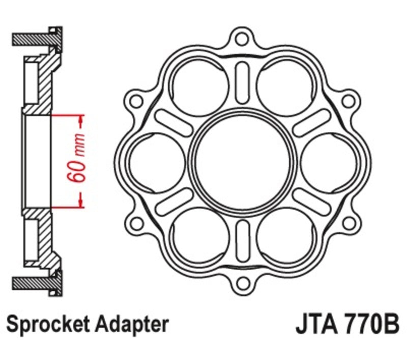 Ducati Monster 1200 [JT SPROKETS] - Porte couronne - 6 Silentbloc Ducati Panigale/Monster