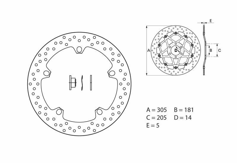 Bmw R 1200 Gs Adventure [BREMBO] - Series Oro round rigid brake disc