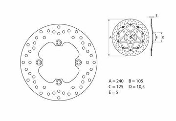 Honda Xl 700 Va Transalp [BREMBO] - Series Oro round rigid brake disc