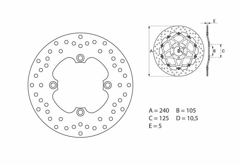 Honda V Transalp [BREMBO] - Series Oro round rigid brake disc