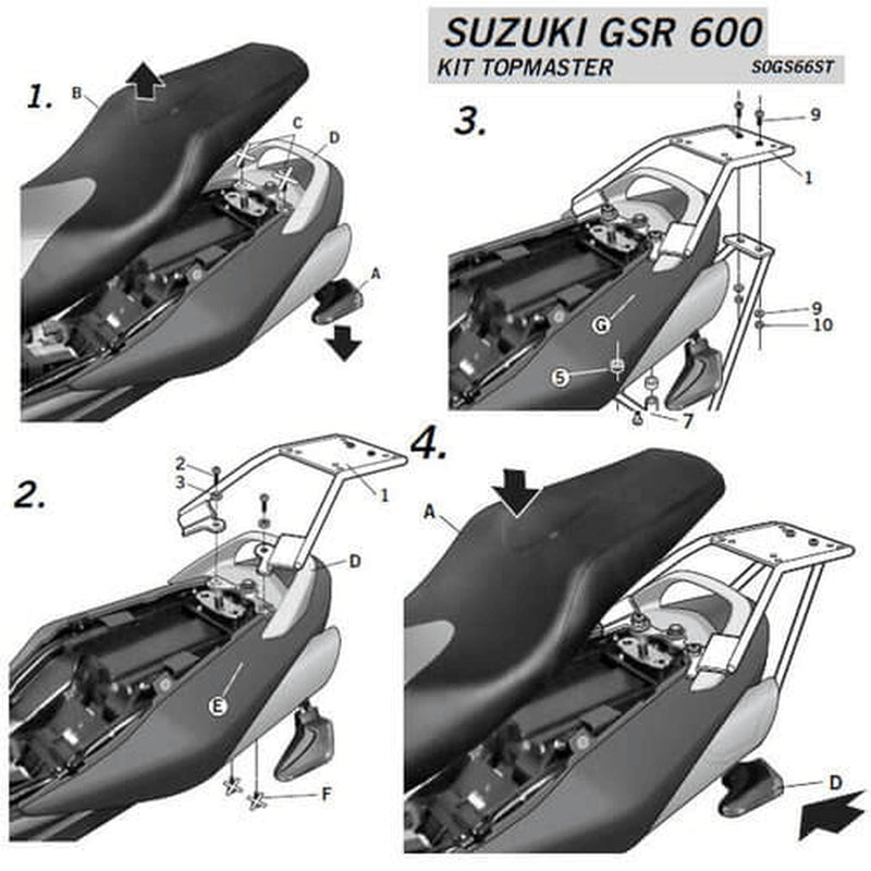 Suzuki Gsr 600 [SHAD] - Kit de montage Top Master - Suzuki