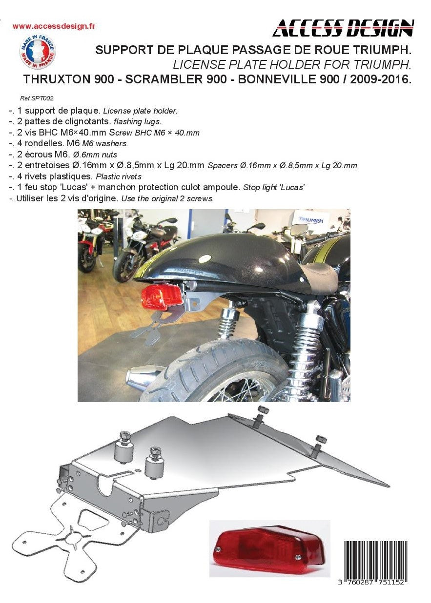 Triumph Scrambler 865 [2009] - Kennzeichenhalter Radlauf schwarz Triumph Bonneville 900