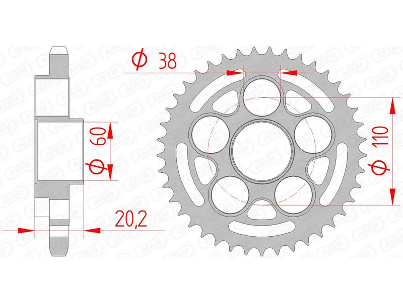 Ducati Hypermotard 796 [AFAM] - Pignon Acier Standard - 525