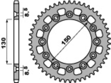 Honda XL 600 RM [PBR] - Roue à chaîne standard C45 Steel