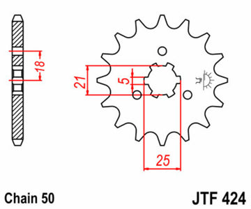 Suzuki GT 550 [Sprocket JT] - Pignon en acier standard à l'avant - 0