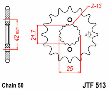 Yamaha SR 500 [Jt Sprockets] - Standard steel pinion at the front - 0
