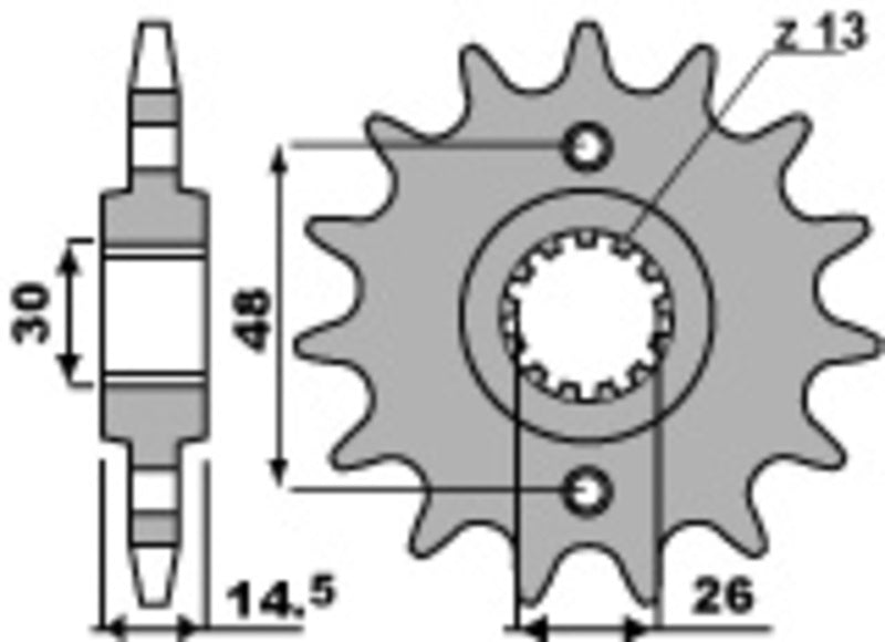 Honda CBX 750 F [PBR] - Pinion en acier standard à l'avant