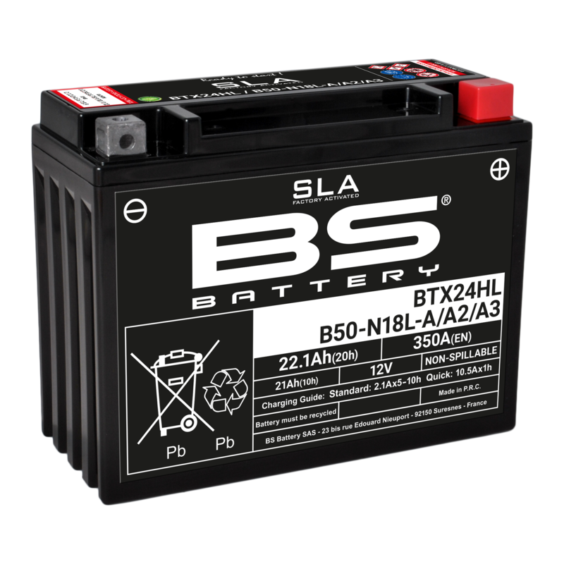 Honda Gl 1200 [BS BATTERY] - Batterie sans entretien SLA activée en usine - BTX24HL/B50-N18L-A/A2/A3