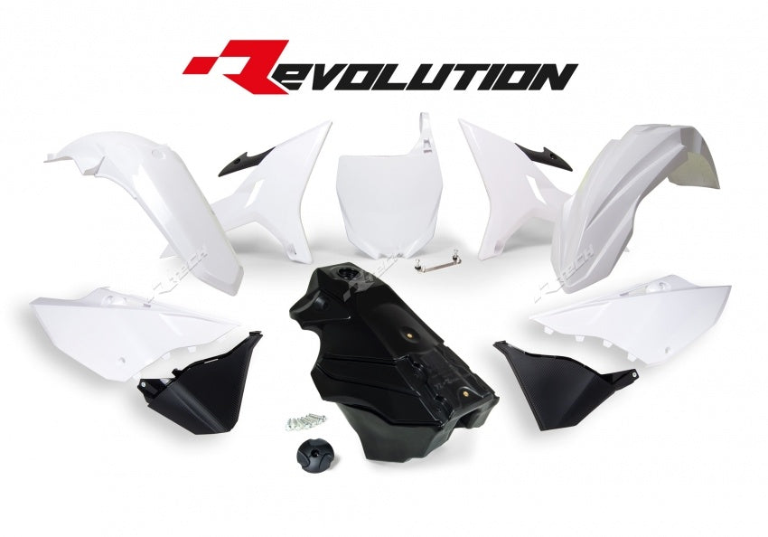 Yamaha YZ 125 (CE 09) [2002] - Revolution Plastik-Kit mit Tank Schwarz/Weiß Yamaha YZ125/250