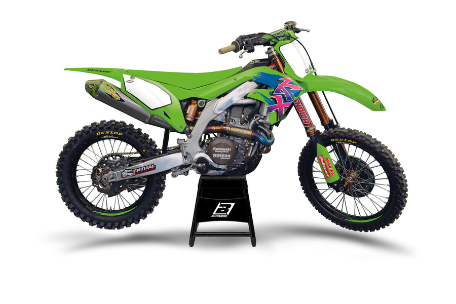 Kawasaki KX 125 (KX 125 M) [2003-2008] - Retro Graphic Kit - Kawasaki KX125/250