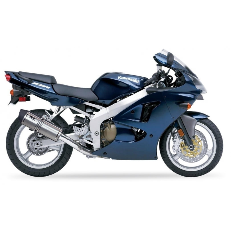 Kawasaki Ninja ZX-6 R (ZX 600 GG) [1998-1999] - Hexoval Endtopf Edelstahl / Endkappe Edelstahl schwarz - OK7045VSE