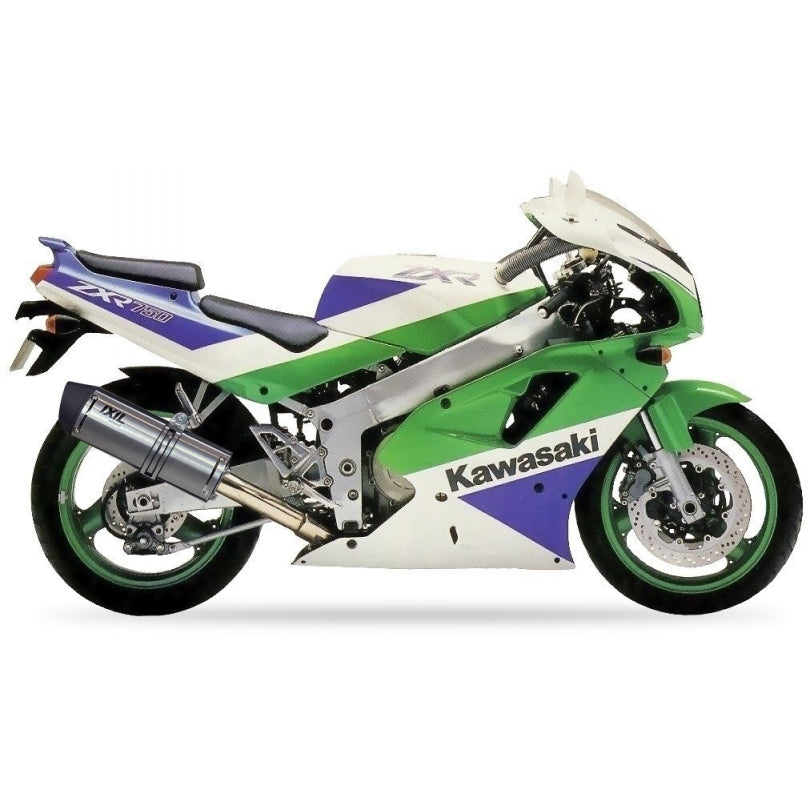 Kawasaki ZXR 750 (ZX 750 J) [1991-1992] - Hexoval Endtopf Edelstahl / Endkappe Edelstahl schwarz - OK7063VSE