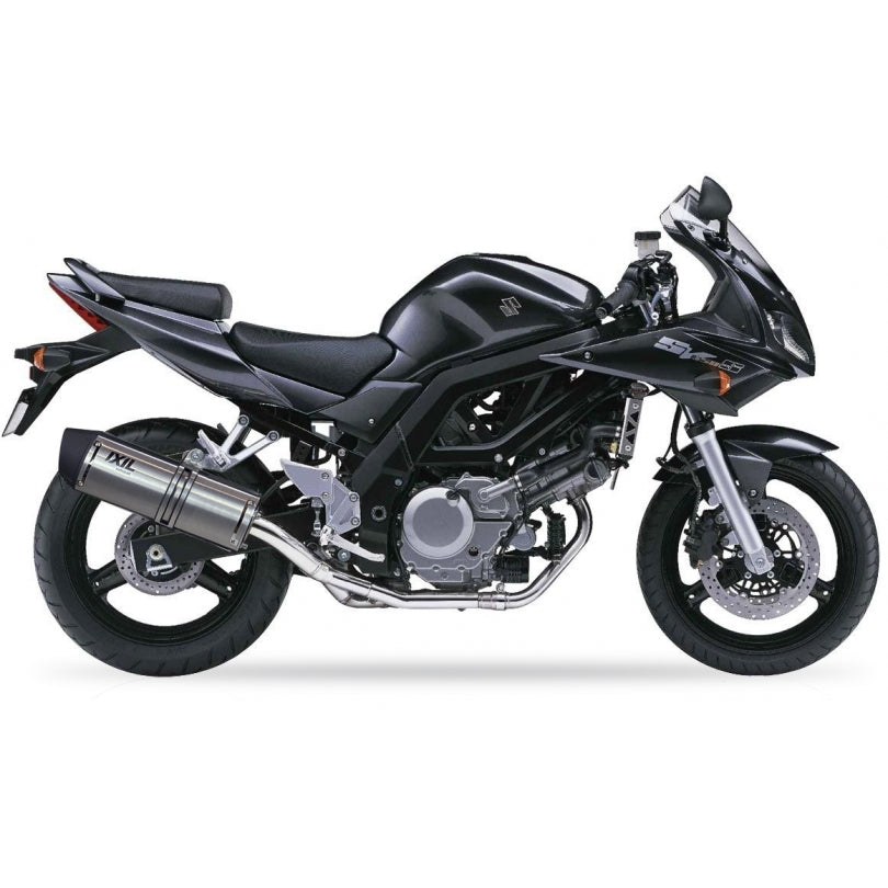 SUZUKI SV 650 [2008-2009] - Hexoval Endtopf Edelstahl / Endkappe Edelstahl schwarz - OS8056VSE