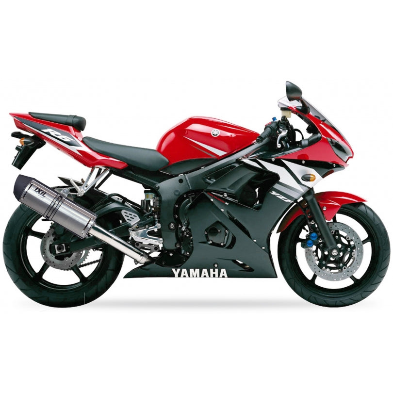 Yamaha YZF-R6 (RJ09) [2004-2005] - Silencieux Hexoval inox / embout inox noir - OY9053VSE