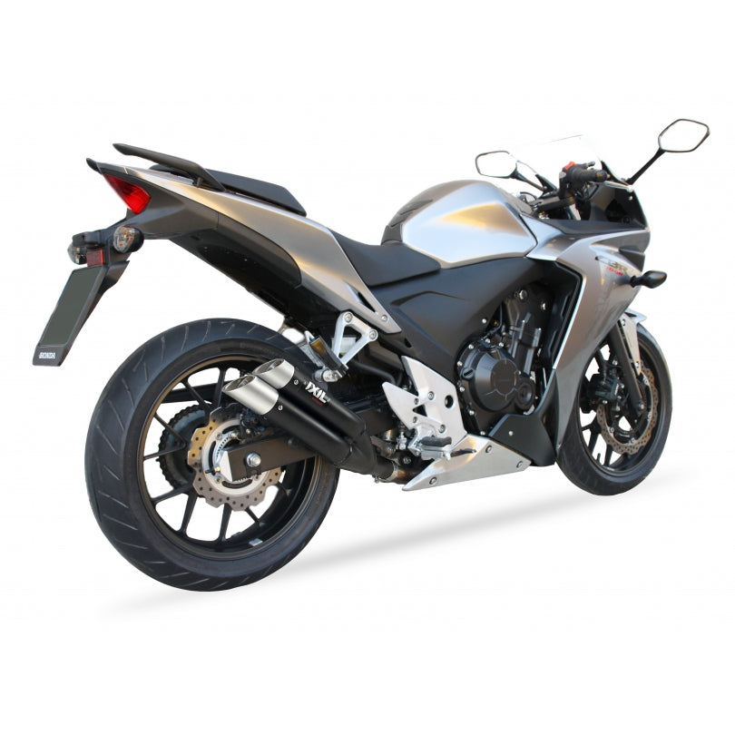 Honda CB 500 F PC45 [2013-2015] - Hyperlow Endtopf Edelstahl schwarz / Endkappe Aluminium - XH6333XB
