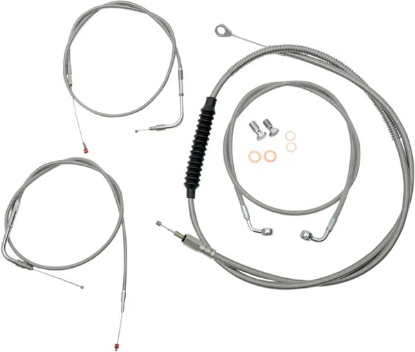 Harley Davidson Flst [LA CHOPPERS] - Kit de câble de guidon/conduite de frein standard recouvert d'acier inoxydable