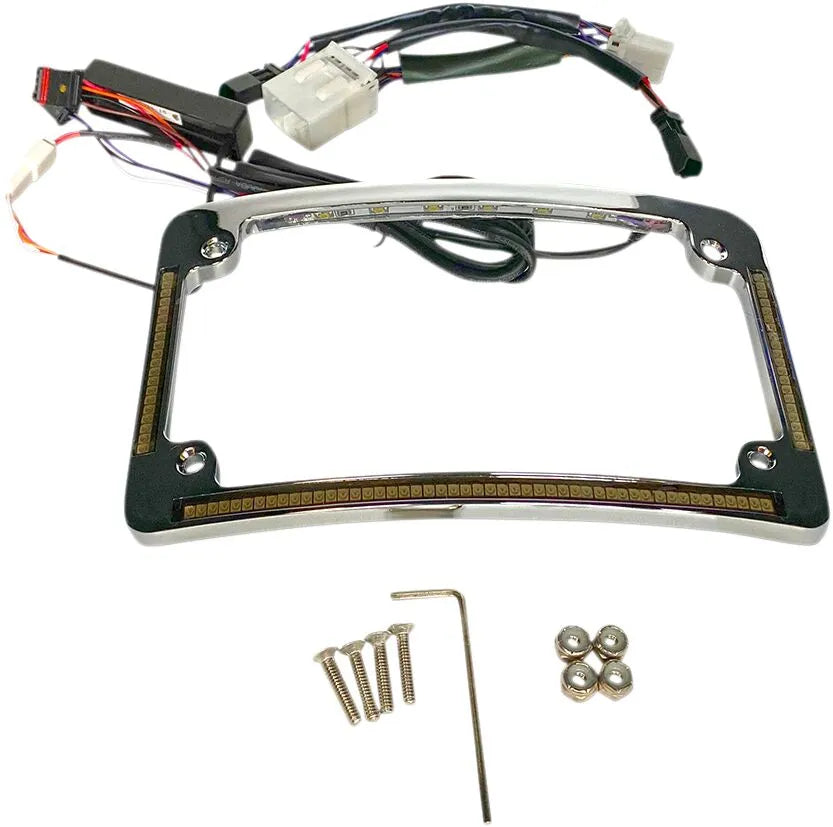 Harley-davidson Road Glide ST [CUSTOM DYNAMICS] – Cadre de plaque d'immatriculation à rayon LED
