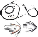 Harley Davidson Fxdwg [BURLY BRAND] - Complete Black Vinyl Handlebar Cable/Line Set for Ape Hanger