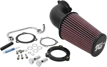 Harley Davidson Sportster 883 Iron XL 883 N [K & N] - Système d'admission Aircharger® avec kit de tuyau d'admission en aluminium courbé au mandrin
