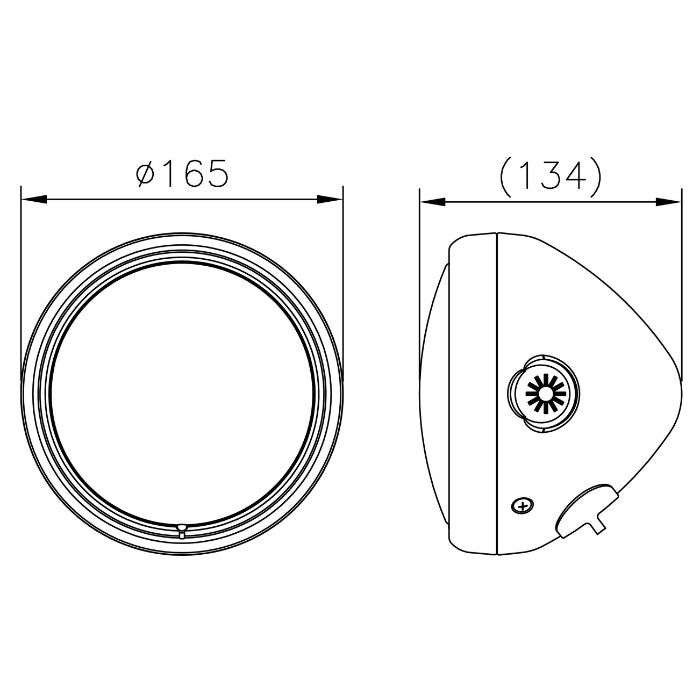 Kawasaki W 650 – H4 headlight Bullet 5¾ inch black