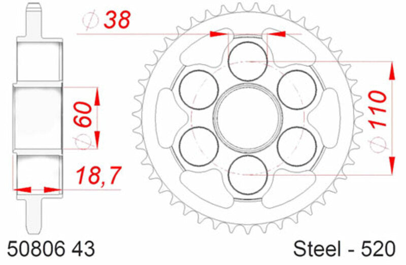 Ducati Streetfighter V2 [2022-2024] - Kettenkit 520XHR2 14/45 Super-verstärkt - Standard Kettenrad