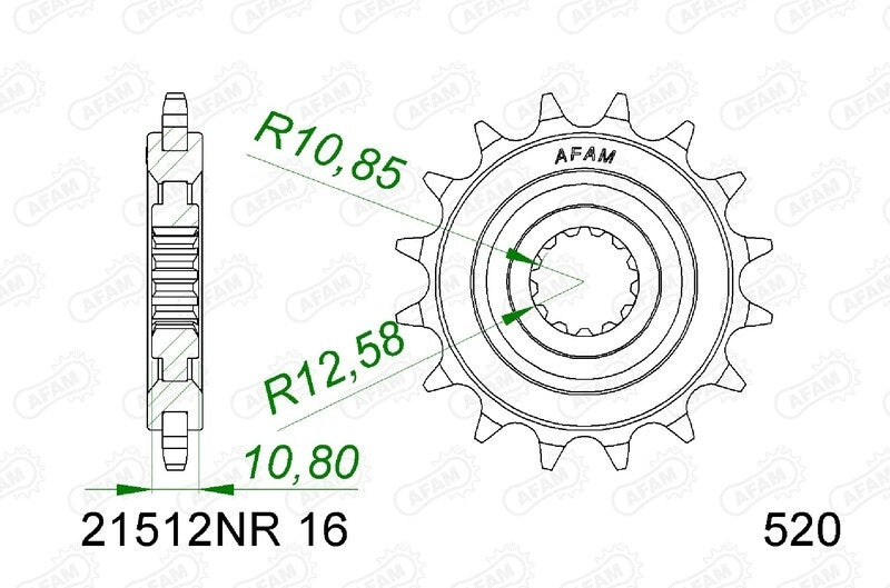 Yamaha XJ 6 F Diversion ABS (RJ 19) [2010-2012] - Kettenkit 520 XSR4 - 16/46-118 - Standard Kettenrad Stahl