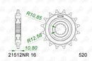 Yamaha XJ 6 S Diversion ABS (RJ 22) [2013-2016] - Kettenkit 520 XSR4 - 16/46-118 - Standard Kettenrad Stahl