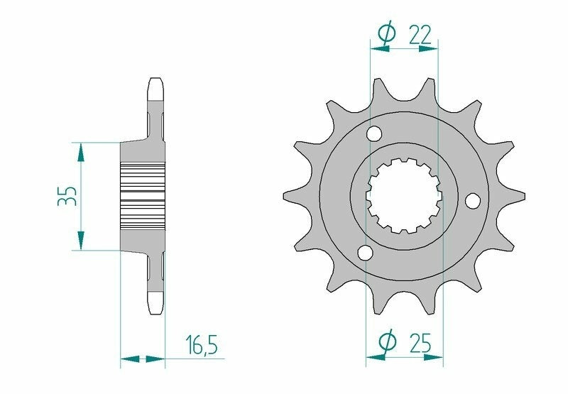 Ducati 999 S [2003-2006] - Kettenkit 525 XHR4 - 15/36-96 - Standard Kettenrad Stahl