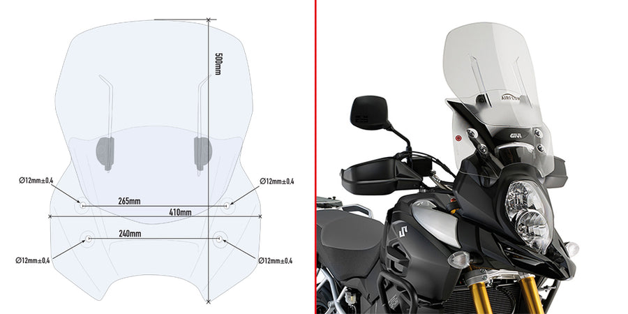 SUZUKI DL 1000 V STROM [2017-2019] - Pare-brise coulissant spécifique
