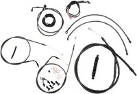 Harley Davidson Fxsb [LA CHOPPERS] - Kit complet de câbles de guidon/ligne de frein tressés Midnight