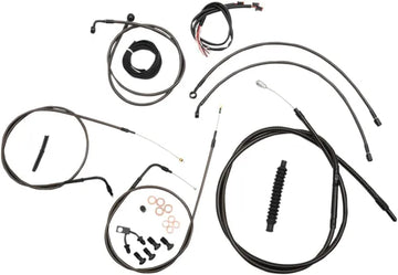 Harley Davidson Fxsb [LA CHOPPERS] - Kit complet de câbles de guidon/ligne de frein tressés Midnight