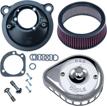 Harley-Davidson Xl 1200 Xs Forty Eight Special [2020] - Mini Teardrop Stealth Luftfilter-Kit – Oberfläche: Silber – Bild 1