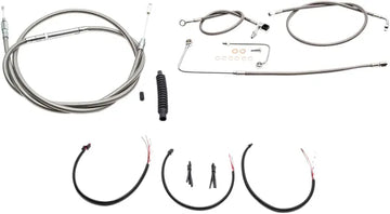 Harley Davidson FLS [LA CHOPPERS] - Kit complet de câbles de guidon/conduites de frein tressés en acier inoxydable
