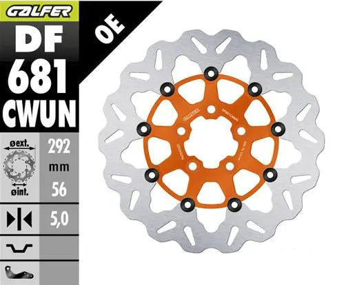Harley-Davidson XL 883 C Sportster Custom [2010] - Floating Wave Brake Disc - Surface: Orange, Silver, Stainless Steel - Image 1