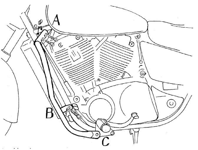 Honda VT 1100 C3 Shadow [1998-2001] - barre de protection des moteurs