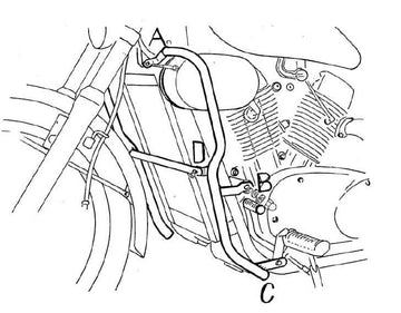 Kawasaki VN 1500 [1988-2004] - barre de protection des moteurs