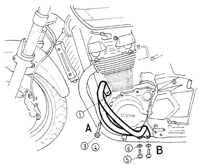 Suzuki GSX 1400 [2001-2004] - barre de protection des moteurs
