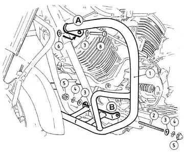 Yamaha XVS 1100 Drag Star [1999-2002] - barre de protection des moteurs