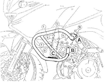 Kawasaki KLV 1000 [2004-2005] - barre de protection des moteurs - 0