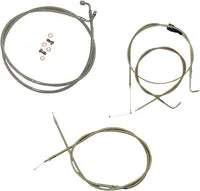 Harley Davidson Flhtcui [LA CHOPPERS] - Standard Stainless Steel Covered Handlebar Cable/Brake Line Kit